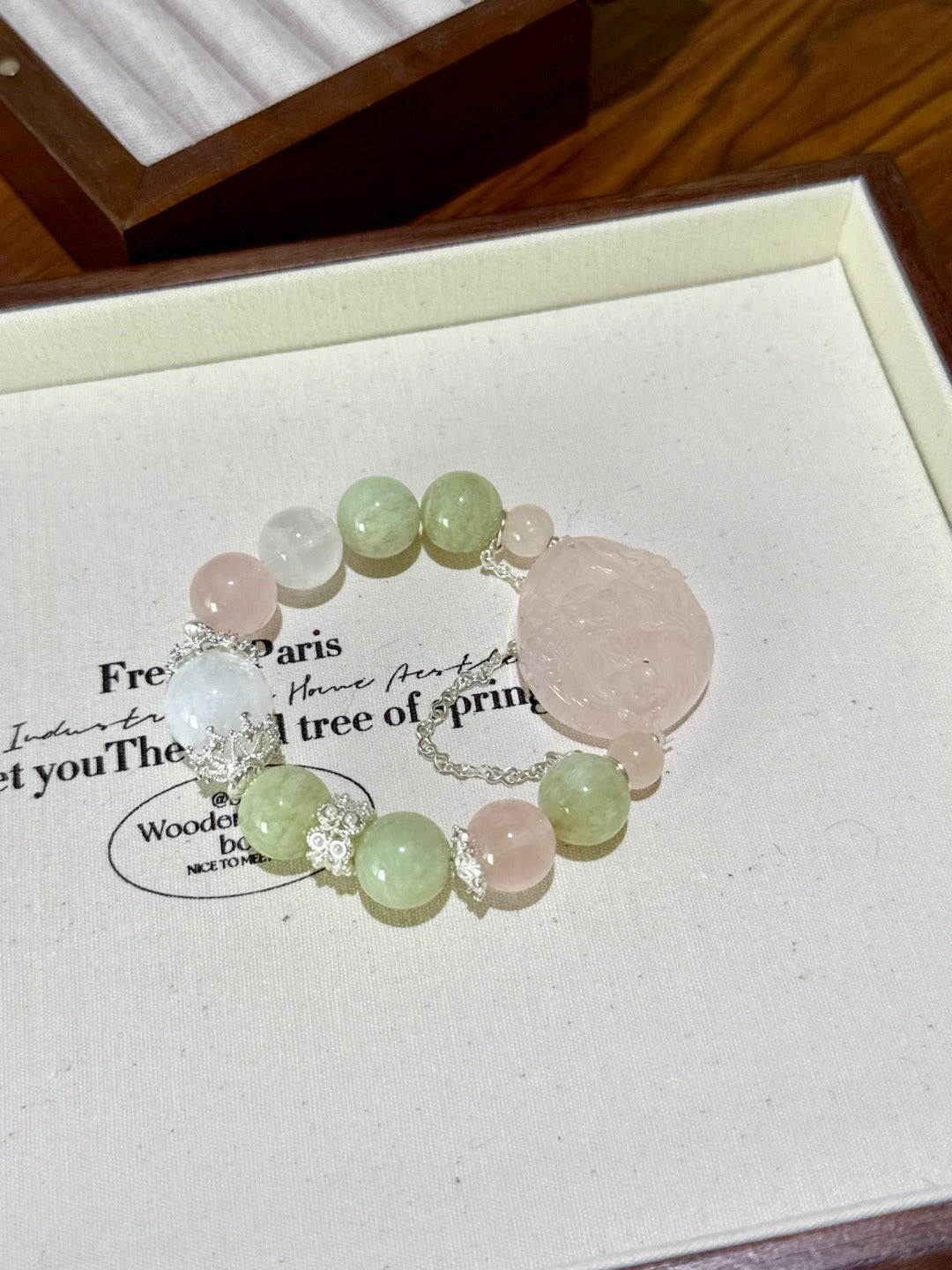 ▫️▪️ Xiuyu Pink Crystal Fox Card Bracelet